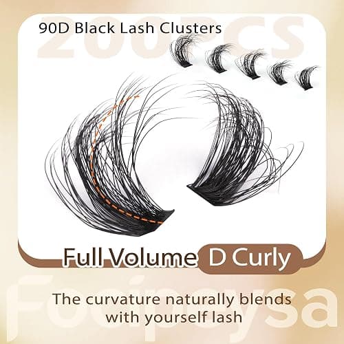 DIY Lash Clusters Full Volume Eyelash Extension 10-18MIX D Curly Individual Lash Clusters 90D Individual Lashes Extensions Clusters Lashes DIY Lash for Beginners by Focipeysa thumbnail 3