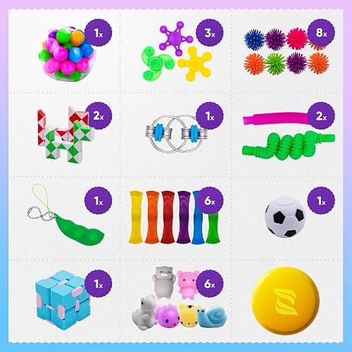 Fidget Poppers Pack – 50 Pcs Fidget Toys, Party Favors for Kids 8-12, Stocking Stuffers, Bulk Sensory Toys for Classroom Treasure Box Prizes, Goodie Bags, Birthday Gifts thumbnail 4