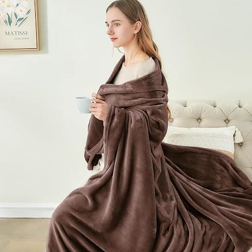 Fleece Blanket Queen Size Brown thumbnail 8