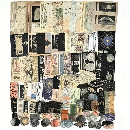 Esweny 200PCS Vintage Scrapbooking Supplies Kit for Journaling, Scrapbook Sticker Paper Pack for Junk Journal Planners Aesthetic Cottagecore Room Decor Wall Art Collage Album - Image 1