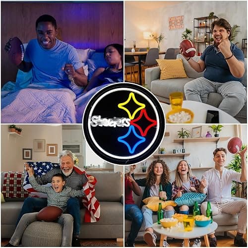 OvoNinn Football Neon Signs Football Neon Lights for Wall Decor Dimmable LED Signs for Room Bar Man Cave Light Up Sign Football Gifts for Men Boys thumbnail 7