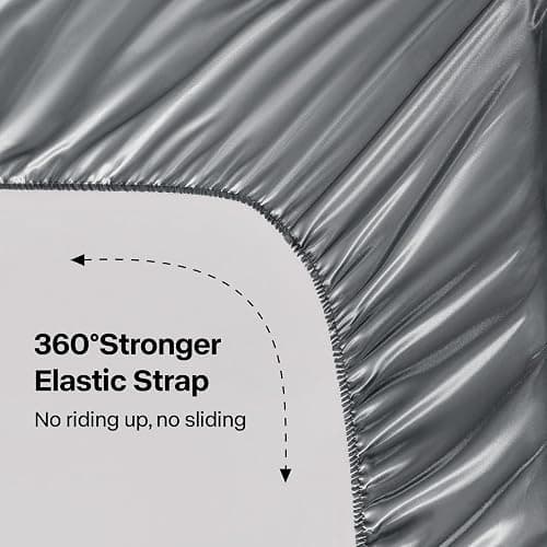 BEDELITE Satin Sheets Full Size Bed Set, Luxury Soft Dark Grey Silky Sheets for Hair and Skin, Similar to Silk Bed Sheets Set 4 Pieces with 1 Deep Pocket Fitted Sheet, 1 Flat Sheet, and 2 Pillowcases thumbnail 4