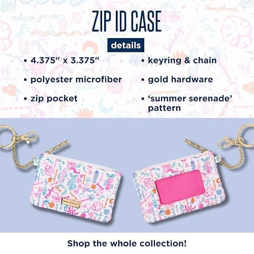 Lilly Pulitzer ID Holder Wallet, Wallet with Zip Close, Cute Card and ID Case for Women (Summer Serenade) thumbnail 4