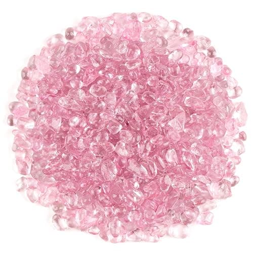 WAYBER Glass Stones, 1Lb/460g Irregular Sea Glass Dercorative Rocks Non-Toxic Artificial Crystal Pebbles for Aquarium Decoration/Vase Filler/Table Scatter/Handcraft/Jewelry Making/Gems Display, Pink - Image 1