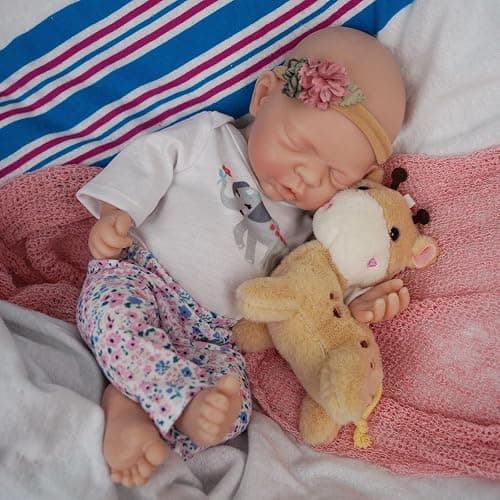 MYREBABY Lifelike Reborn Baby Dolls - 12-inch Full Silicone Newborn Girl, Real Life Baby Dolls with Clothes & Feeding Accessories Set for Kids Age 3+ thumbnail 6