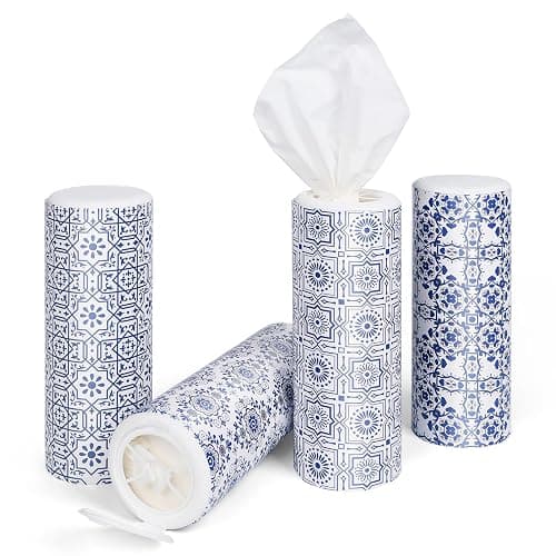 Car Tissue Holder,Facial Tissues Bulk,Travel Tissues, 4 Tubes Tissues with Lotion, Round Tissue Box for Car tissues Cylinder(200 Sheets,3-ply) thumbnail 3