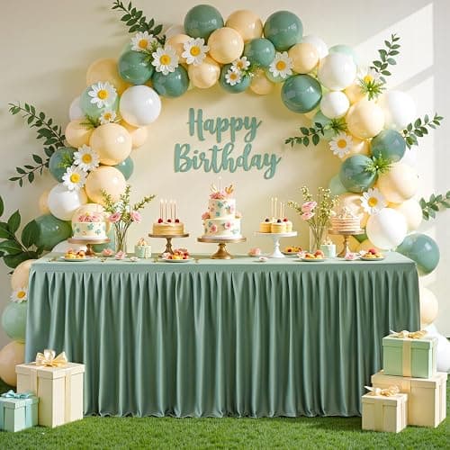 Wish Care 2 Pack Sage Green Rectangle Table Clothes for 6 Foot Tables, Polyester Fitted Tablecloths 6t Stretch Table Cover for Wedding, Birthday, Parties, Trade Show, Craft Show thumbnail 2
