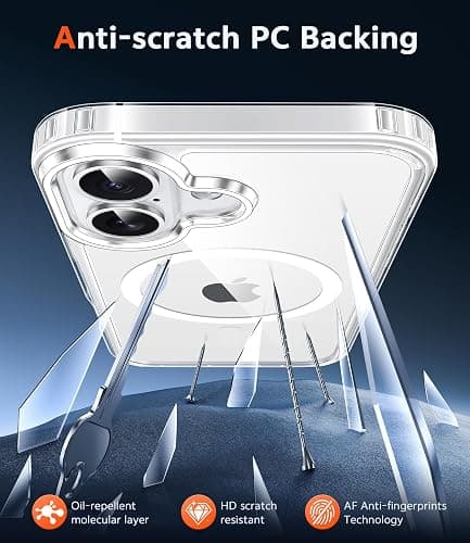 FNTCASE for iPhone 17 Case Clear: Magnetic Phone Cases with Screen Protector Drop Proof Compatible with Magsafe Slim Anti Yellowing Rugged Shockproof Protective Transparent Cell Cover (A-Clear) thumbnail 5