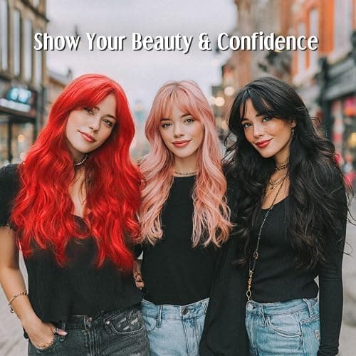 MY-LADY White Wig with Side Side Bangs Long Wavy Cosplay Wig for Women Natural Hair 24 Inch Synthetic Hair for Girls Daily Party Halloween thumbnail 5