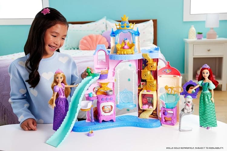 Mattel Disney Princess Pet Castle Playset with 7 Play Areas, 3 Animal Friends, Furniture & 17 Accessories, 2+ ft Tall, Inspired by Movies thumbnail 2