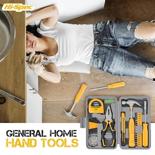 Hi-Spec Small Tool Kit Compact Set for Home and Office DIY, 25-Piece Yellow Mini Tool Box for Basic Household Repairs, Starter Toolkit in a Portable Toolbox Case. thumbnail 5