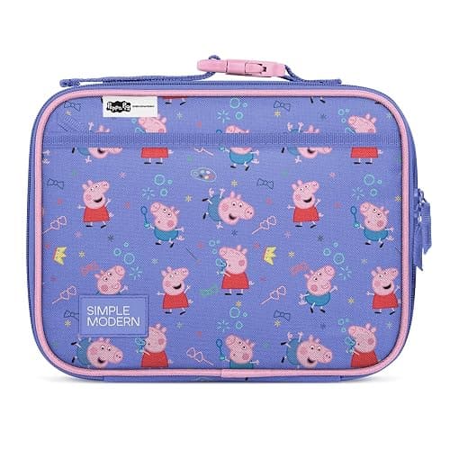 Simple Modern Peppa Pig Kids Lunch Box & Insulated Lunch Bag for School | Hadley Cute Lunch Box for Girls, Boys, Toddlers | Fits Bento Box, Lunch Containers | Small Lunch Bag | Peppa Pig Bubbles - Image 1