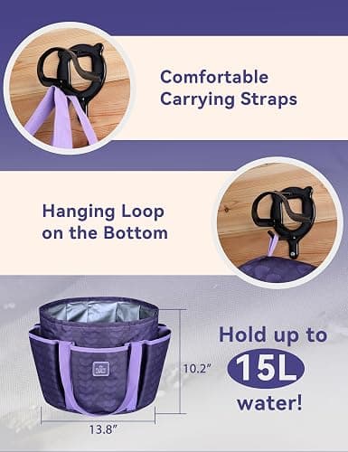 Furrishine 9PCS Horse Grooming Kit Curry Comb Sweat Scraper Horse Bathing Supplies Grooming Tools with Storage Bag Sugar Taro thumbnail 5