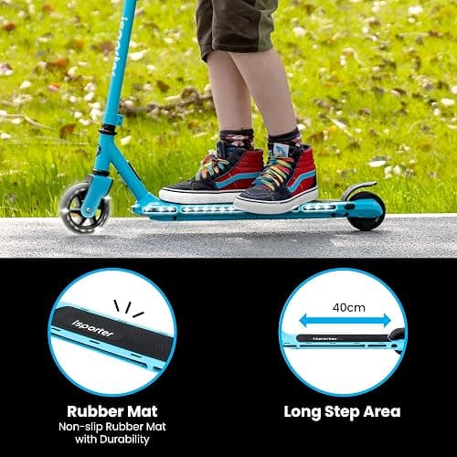 AERO Kids Electric Scooter for Boys and Girls Ages 6-12 or 8-12, with Hand Accelerator, LED Lights, 2 Speed Levels, Battery Indicator, Rubber Mat, and Adjustable Heights thumbnail 5