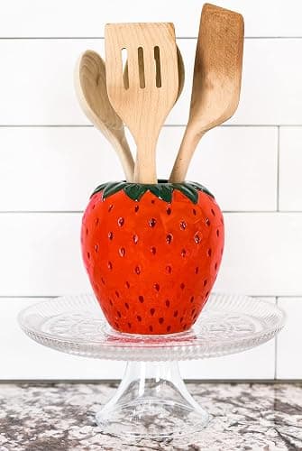 ban.do Vintage Inspired Strawberry Vase, Decorative Ceramic Vase, Large Flower Vase, Unique Strawberry Decor for Home/Kitchen/Office thumbnail 7