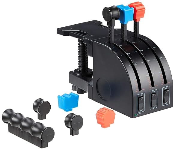 Logitech G Saitek PRO Flight Throttle Quadrant, Professional Simulation Axis Levers, LCD Display, 3x Two-Way Rocker Switches, Adjustable Bracket, USB, PC - Black thumbnail 2