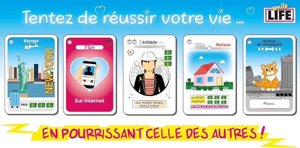 Smile Life : Vie de Luxe - Extension | 60 Cartes | Humour & Stratégie | 2 à 6 Joueurs | Dès 12 Ans | Nécessite Le Jeu de Base | Blackrock Games, Bleu thumbnail 6