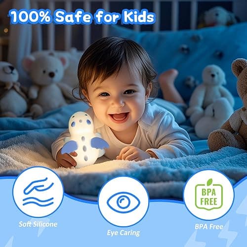 Attivolife Dragon Night Light for Kids, Cute Soft Silicone Touch Lamp with 8 Color & Dimmable & Timer, Portable Nursery Bedroom Bedside Decor LED Light, Birthday Xmas Gifts for Baby Toddler Boy Girl thumbnail 5