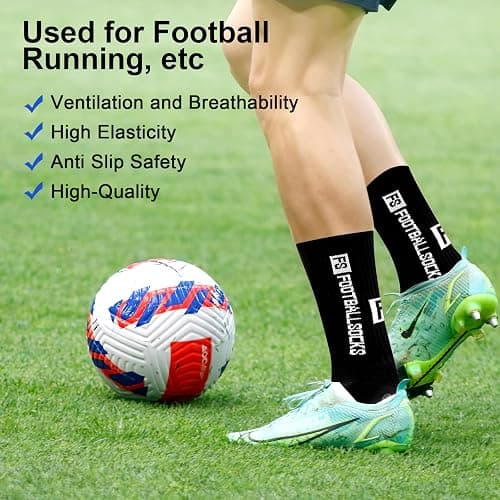 Grip Socks Soccer 3 Pairs Non Slip Sport Socks for Men & Youth, Yoga Socks for Women, Size CA 5-8 8-11 Football Socks thumbnail 3