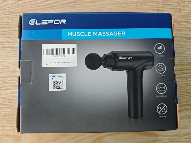 Elefor Massage Gun Deep Tissue,Percussion Back Massager Gun for Athletes Muscle Massage Gun for Pain Relief with 8 Massage Heads & 20 Speeds (Matte Black) thumbnail 10