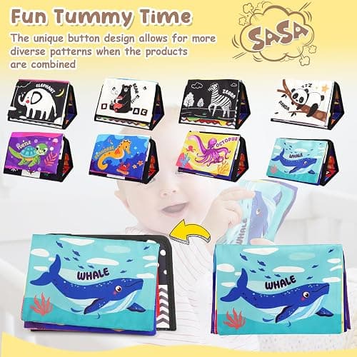 URMYWO Tummy Time Toy - Black and White High Contrast Baby Toys for Newborn - Baby Visual Stimulation Mirror - Montessori Sensory Crinkle Toy for Infant 0-3-6-12 Months - Shower Gift for Boy Girl thumbnail 3