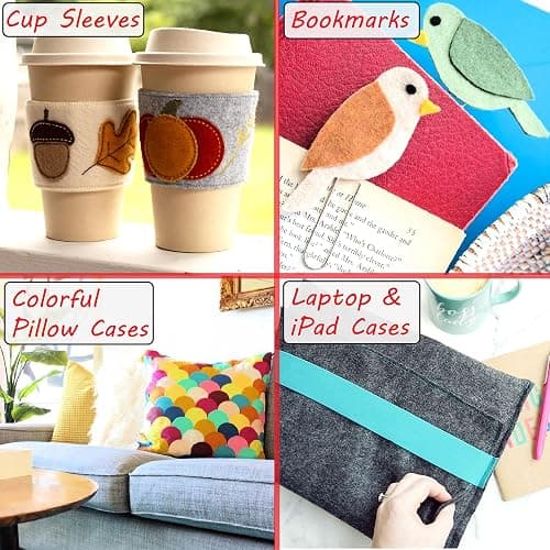 Barcelonetta | Acrylic Felt Fabric | 72'' Inch Wide | 1.5mm Thick | DIY Arts & Crafts, Sewing, Cushion and Padding (White, 1 Yard) - Half Yard White thumbnail 6