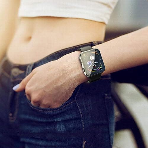 Recata 2 Pièces PC Coque Compatible avec Apple Watch SE3 / SE2 / SE/Serie 6 / Serie 5 / Serie 4 44mm, Protection Ecran Verre Trempé Ultra Mince Couverture Complète, Transparente thumbnail 7