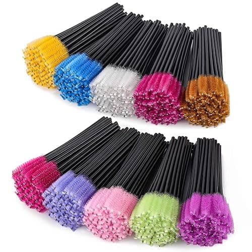 BTYMS 500 Pieces Disposable Mascara Wands Eyelash Brush Brow Brushes Applicators Lash Spoolies for Eye Lash Extension - Multi Color - Image 1