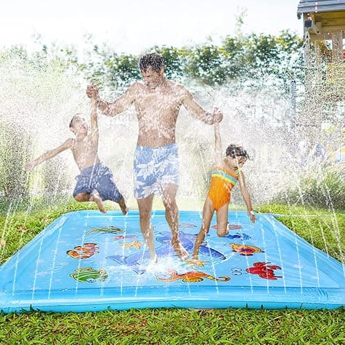 Growsland Splash Pad for Toddlers, Outdoor Sprinkler for Kids, 67" Summer Water Toys Inflatable Wading Baby Pool Fun Gifts for 3 4 5 6 7 8 9 Years Old Boy Girl Backyard Garden Lawn Outdoor Games thumbnail 2