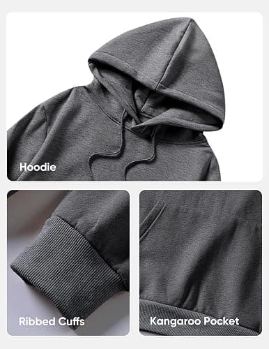 JMIERR Mens Casual Cotton Hooded Collar Drawstring Hoodies Pullover Sweatshirts Casual Long Sleeve Shirts thumbnail 9