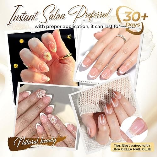 UNA GELLA Extra Short Almond Nail Tips Full Cover 504PCS Gel Nail Tips Short Almond Shaped Nails Tips Soft Gelly Gel Clear Fake Nails Tip for Acrylic Nail Tip Soak Off Home DIY Salon Nails 12 Sizes thumbnail 2