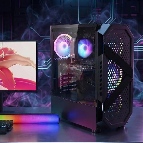 STGAubron Gaming PC Desktop Computer, Intel Core i7-6700 up to 4.0G, GeForce RTX 3060 12G, 32GB DDR4, 1TB SSD, WiFi 6, BT 5.0, RGB Fan x4, Windows 11 Home thumbnail 6