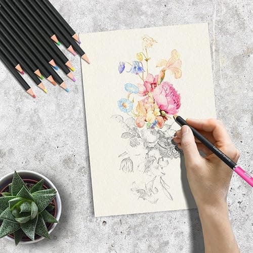 72 Coloured Pencils Set for Adult, Quality Soft Core, Oil Based Colouring Pencils for Artists,Professional Drawing Pencils Art Supplies, Colour Pencil for Adults Kids thumbnail 2