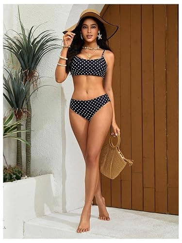 SweatyRocks Women's 2 Piece Bikini Set Ditsy Floral Print High Cut Bathing Suit Beachwear thumbnail 4