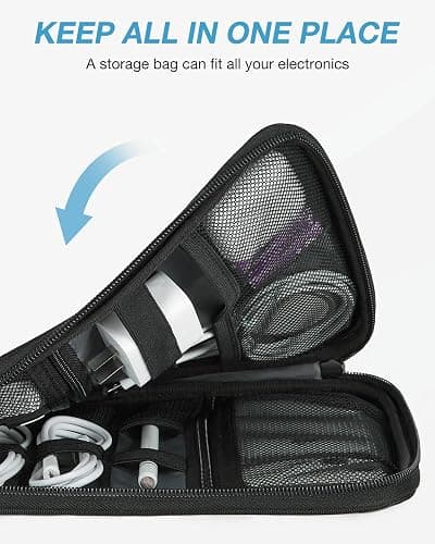 BAGSMART Large Electronics Travel Organizer Case, Tech Accessories Cord Storage Bag for Phone, Power Bank, SD Card, Cables, Black thumbnail 6
