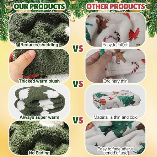 Tingjoo 50 x 60 Inch Christmas Tree Throw Blanket Microfiber Xmas Tree Blanket Cute Soft Cozy Fluffy Christmas Supplies for Living Room Sofa Bed thumbnail 4