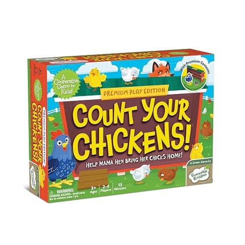 Peaceable Kingdom Count Your Chickens Award Winning Cooperative Counting Game for 2 to 4 Kids Ages 3+ - Premium Play Edition - Image 1