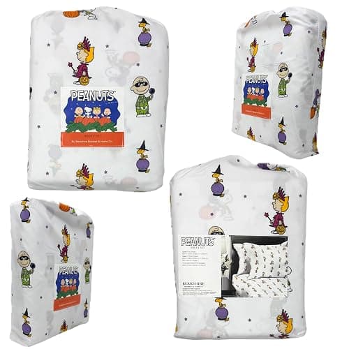 Berkshire Blanket & Home Co. Peanuts Halloween Fall Themed Sheet Sets (Gray - Halloween Costumes Zombie, Mummy & Cowboy, Twin) thumbnail 3