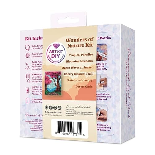 DIAMOND ART CLUB Mini Dazzles - Wonders of Nature Part 1, Fun DIY Diamond Painting Kit for Adults, Diamond Art Canvas for Beginners, 4" x 6" (Pack of 6) thumbnail 5
