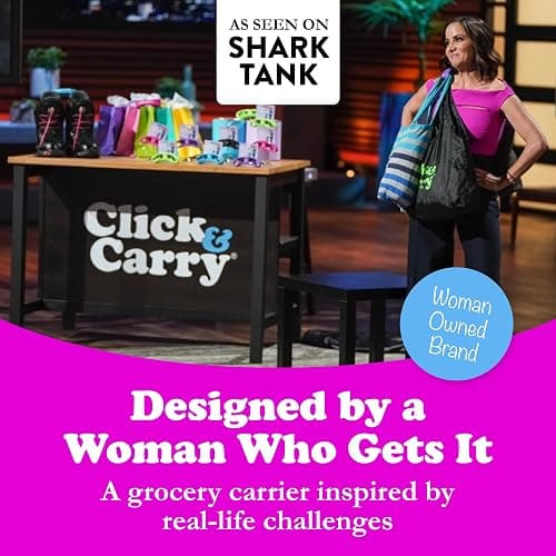 Click & Carry Grocery Bag Carrier Handle - Carry More in Fewer Trips, 100lb Capacity, Hands-Free, Gel-Padded Ergonomic Design, Shopping & Grocery Bag Holder - As Seen On Shark Tank, Purple, 2 Pack thumbnail 8