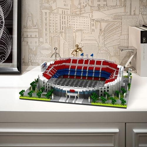 CAXIMSY Barcelona Style Soccer Stadium Micro Mini Building Block Set 3500 Pcs Famous Football Arena Model Kit for Adults & Teens Sports Architecture Model Home Office Desk Decor Display Gift thumbnail 4