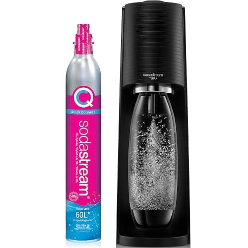 SodaStream - Terra Sparkling Water Maker | VALUE BUNDLE | CQC CO2 system | Includes 2x CO2 Cylinders, 3x 32 Fl Oz Dishwasher Safe Bottles, 2x Bubly Flavor Drops | Combine with Pepsi Flavors | Black thumbnail 6