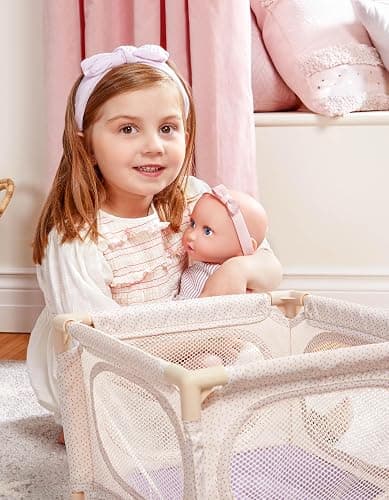 LullaBaby – 14-Inch Realistic Baby Doll & Accessory Bundle – Fair Skin Tone & Blue Eyes – Nursery Care Set – High Chair, Playpen & Jogger Stroller – Pretend Play Toys – Kids 2+ Years thumbnail 2