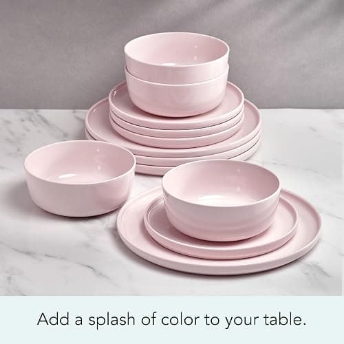 Mikasa Madison Misty Pink Bone China Dinnerware Set, 12-Piece Service for 4, Includes Dinner Plates, Salad Plates and Cereal Bowls, Dishwasher Safe thumbnail 5