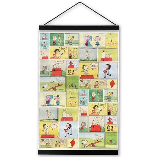 Peanuts Comic Strip Hanging Canvas Banner - Vintage Peanuts Wall Decor for Home or Office - Image 1