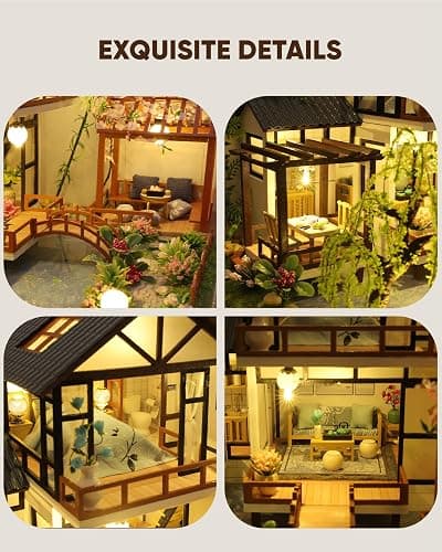 DIY Miniature House Kit, DIY Dollhouse Kit for Adults to Build, Mini House Kit with LED, Model Building Diorama Kits, Ideal Gifts for Birthday, Valentine Christmas(Janpanese House) thumbnail 5