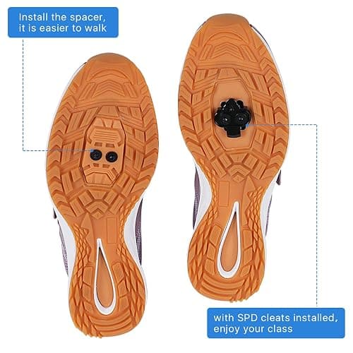 Pairobin Women's Cycling Shoes Compatible with 2 Bolt SPD Cleats, Comfortable & Walkable Mountain Bike Shoes for Indoor Spin Class & Outdoor Road Bike Riding thumbnail 6