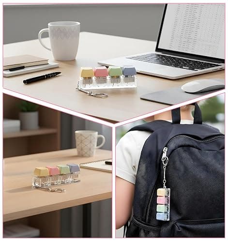 Keyboard Fidget Keychain, Mini Fidget Keyboard Clicker Keycap Stress Relief Toy for Adults to Relieve Anxiety & Pass Time (Assorted Colors) thumbnail 6
