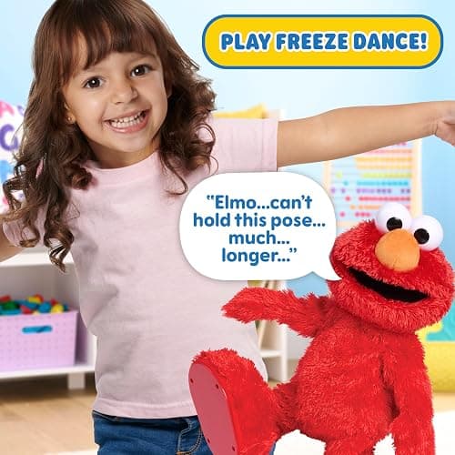 Sesame Street Hokey Pokey Elmo 14” Interactive Plush Toy, Sings, Dances & Plays Music, Bilingual Stuffed Animal for Pretend Play, Soft & Huggable, Ages 18 Months and Up by Just Play thumbnail 7