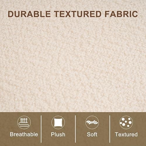 ENYLAY Oversized Accent Chair, Modern Single Sofa Cloud Chairs with Removable Pillow, Deep Seat Comfy Armchair for Living Room Bedroom Reading Nook - Upholstered Lounge Chair (Beige) thumbnail 3